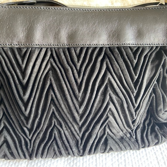 Enrico Castoldi Black Herringbone NAPA Leather & Suede bag Made in Italy NWT NWT - Picture 2 of 13
